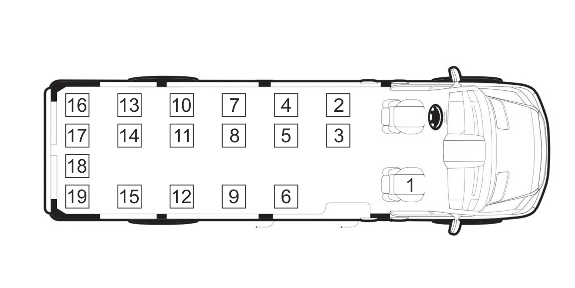 схема пассажирских мест