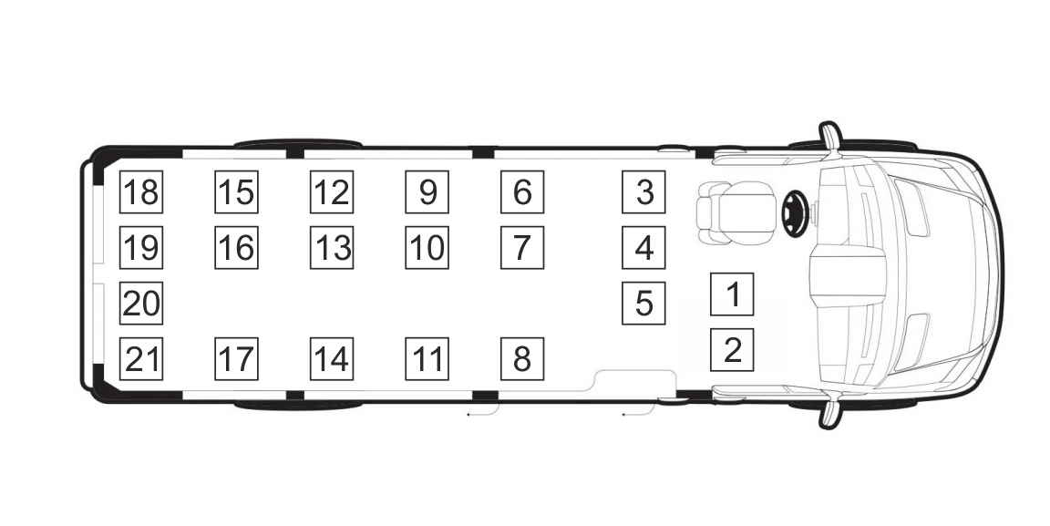 схема пассажирских мест